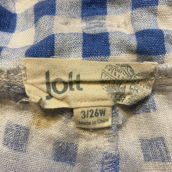 Jolt Gingham print Linen blended shorts - Picture 3 of 4